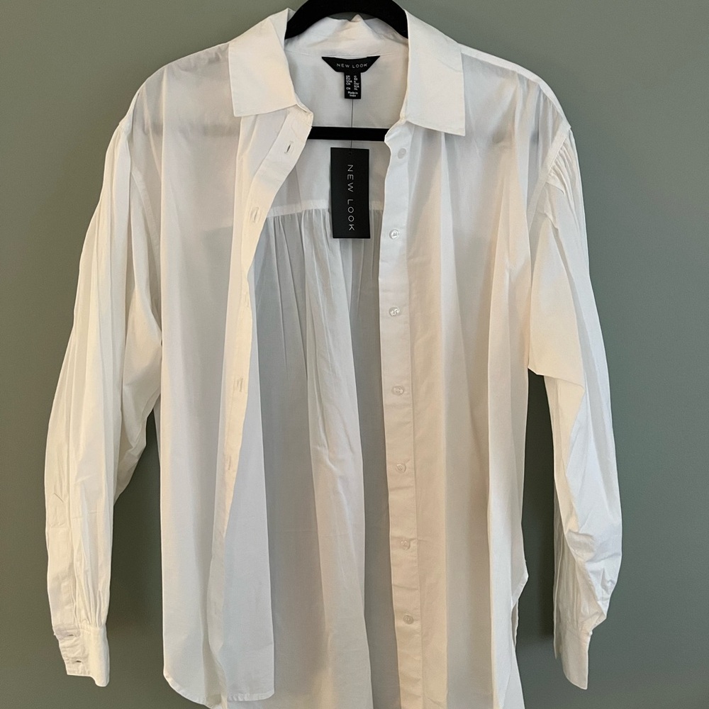 ASOS New Look Women’s White Button Down Shirt NWT
